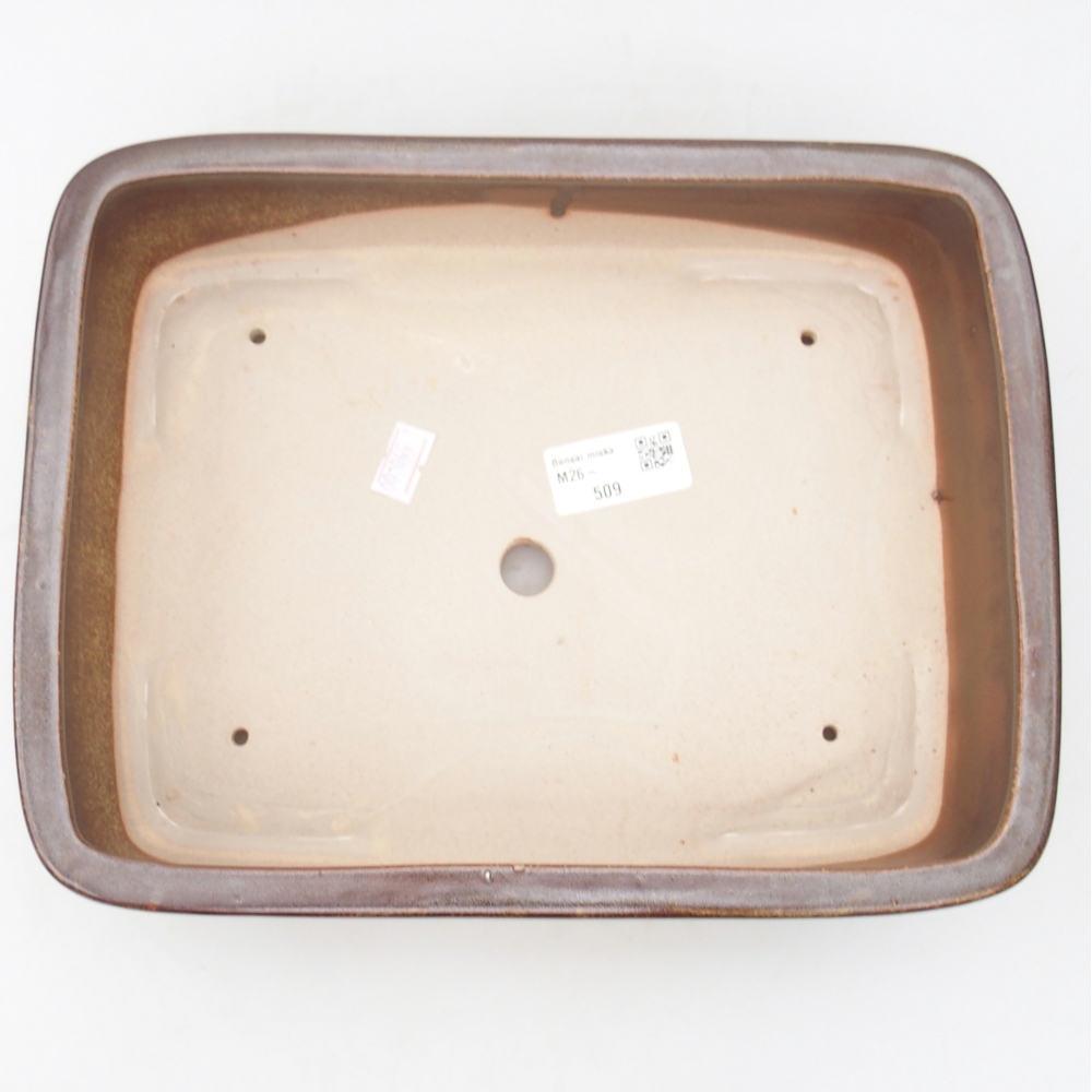 Ceramic bonsai bowl 26,5 x 20 x 6,5 cm, brown
