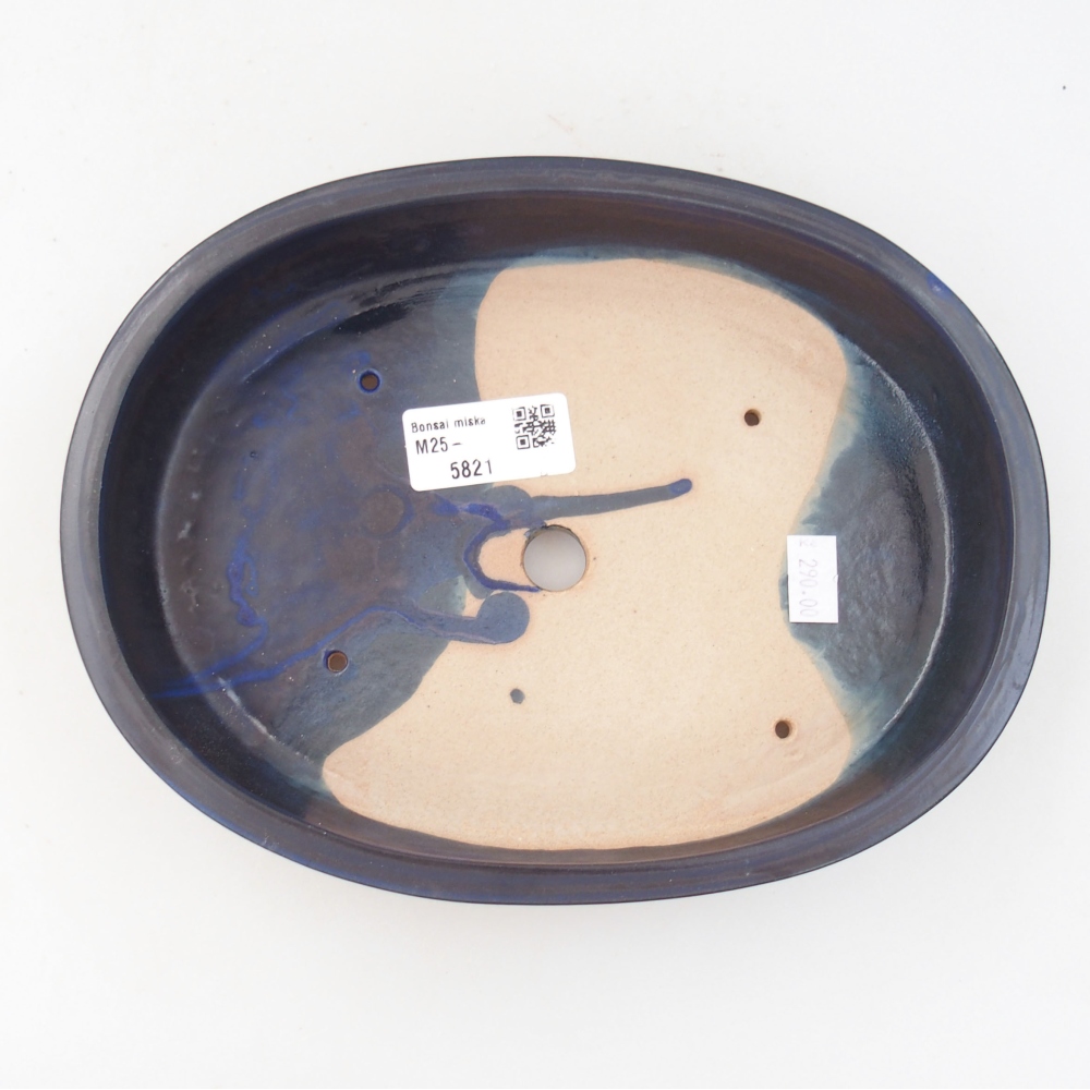 Ceramic bonsai bowl 22 x 16,5 x 4 cm, color blue