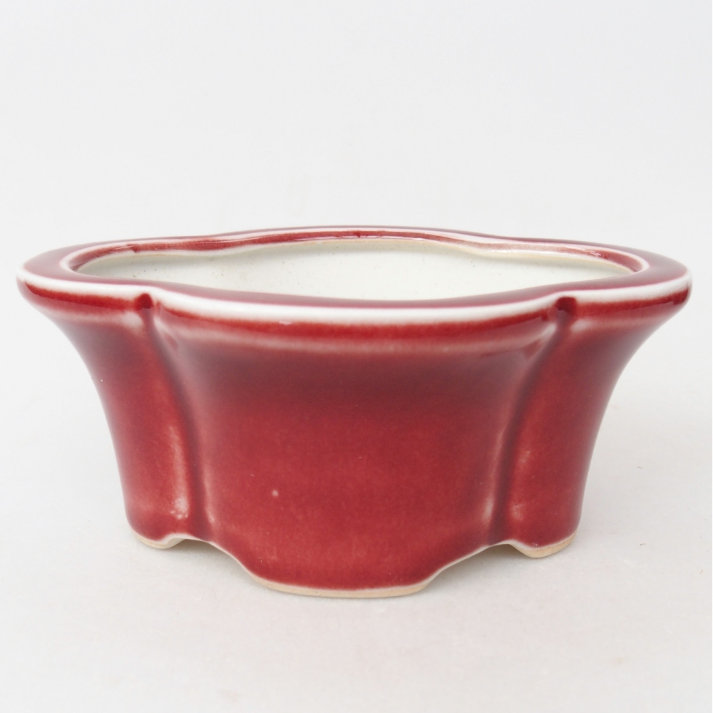 Ceramic bonsai bowl 12,5 x 10 x 5,5 cm, colour red