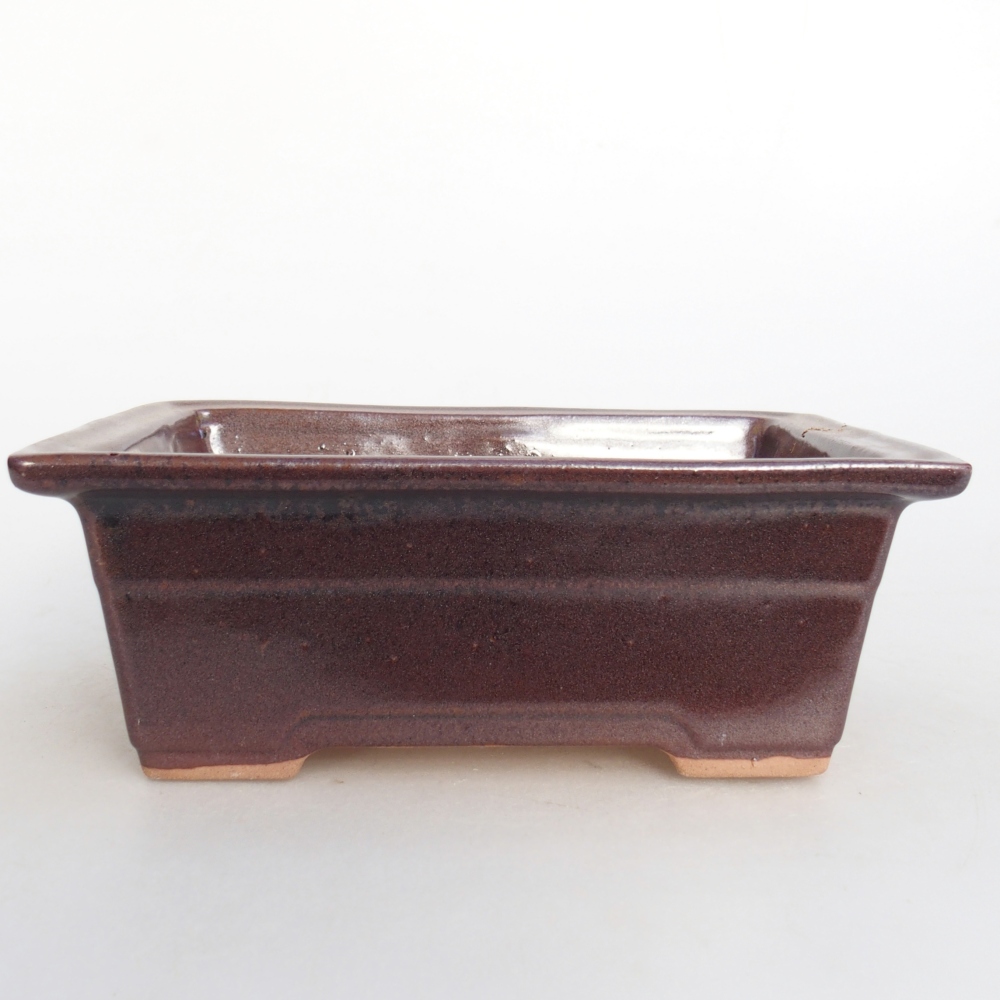 Ceramic bonsai bowl 16 x 12 x 6 cm, burgundy