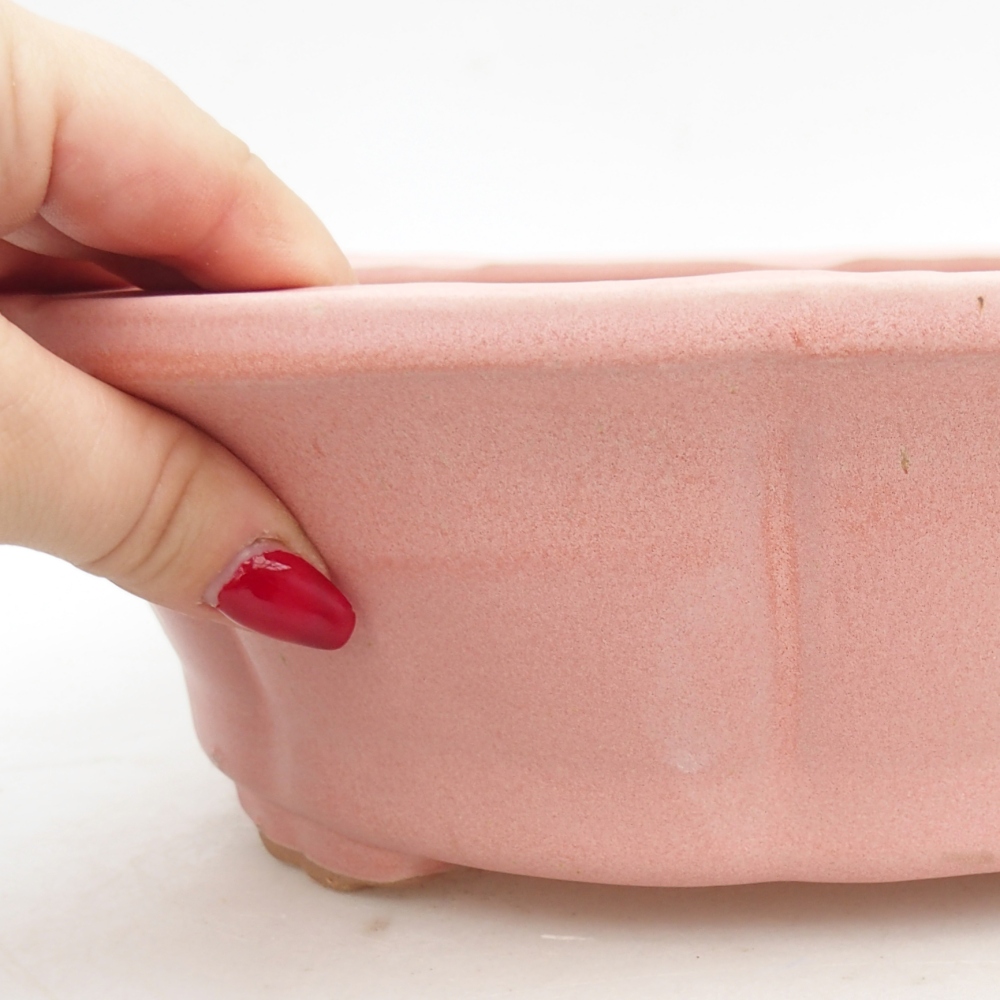 Ceramic bonsai bowl 26,5 x 26,5 x 8,5 cm, pink