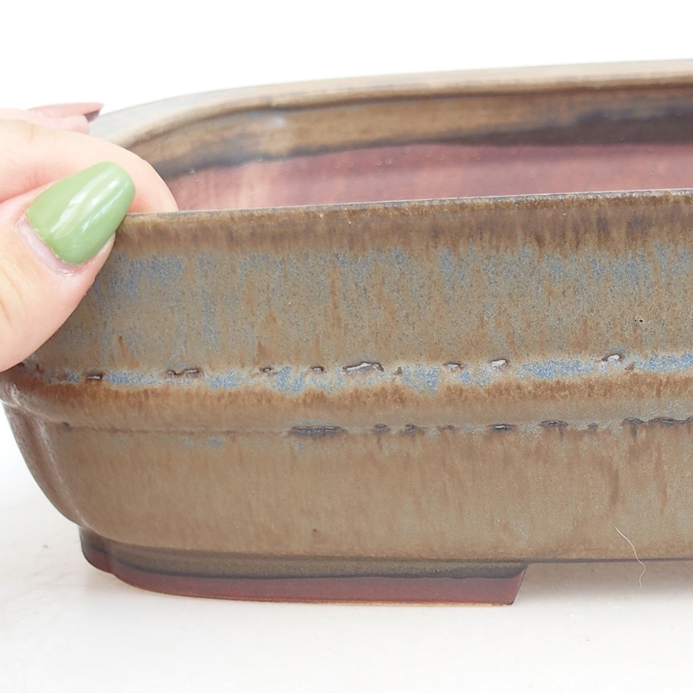 Ceramic bonsai bowl 29,5 x 24 x 7 cm, colour blue