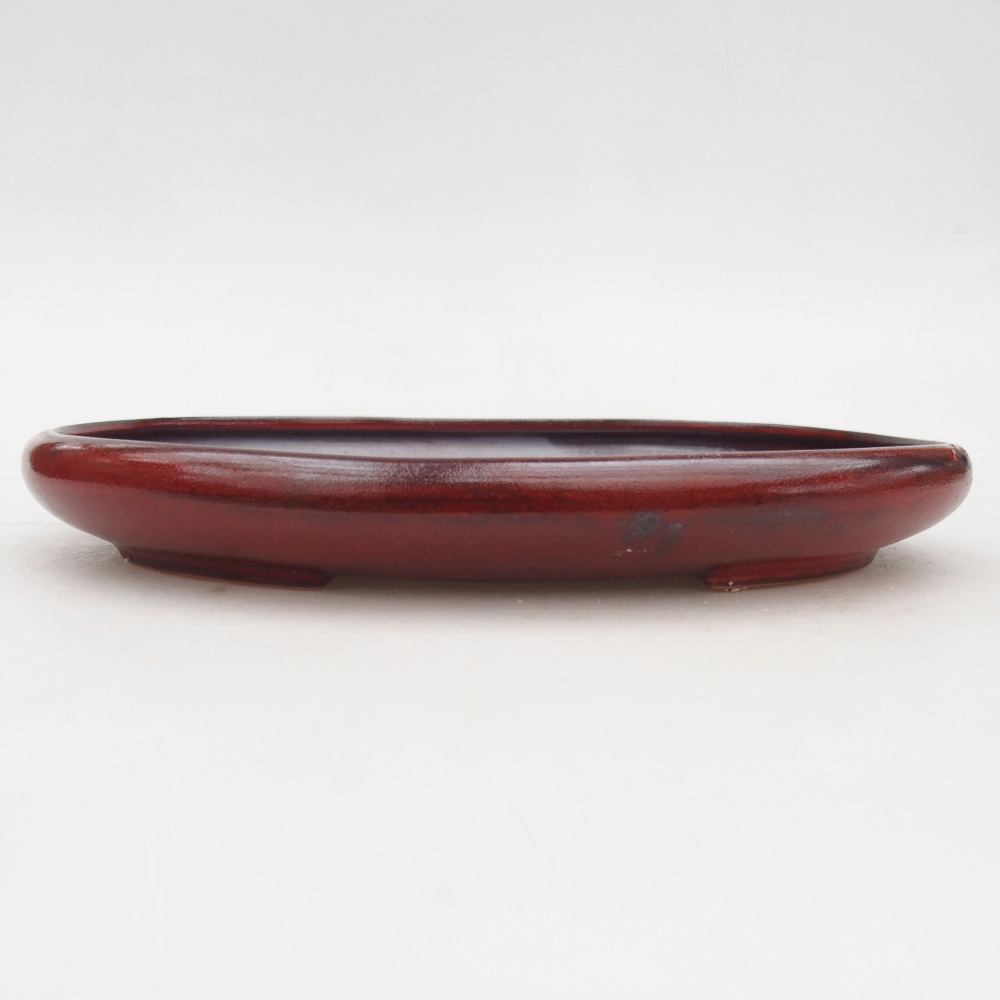 Ceramic bonsai bowl 22 x 17 x 3 cm, colour red