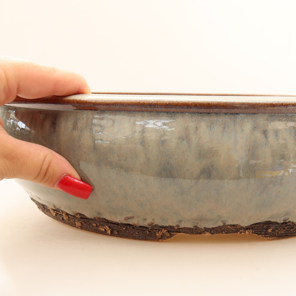Ceramic bonsai pot, 33 x 33 x 9 cm, gray - IN-STORE PICKUP ONLY or pallet shipping