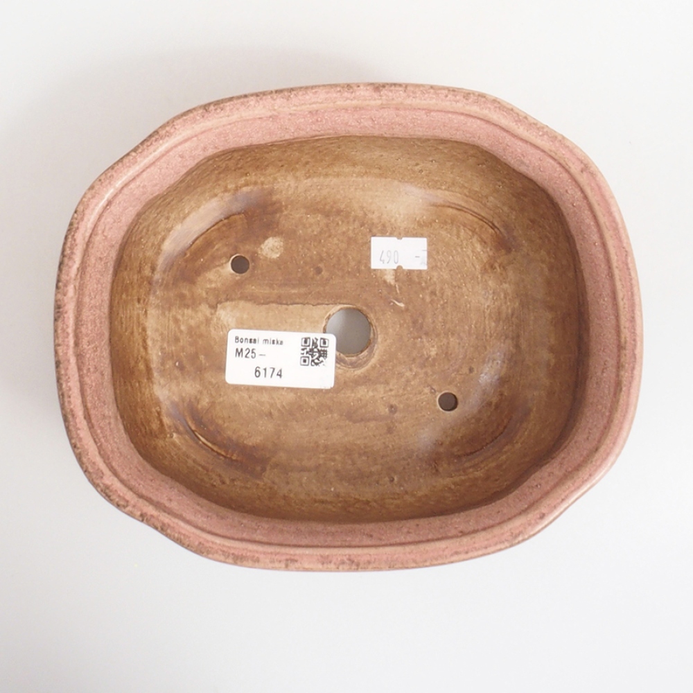 Ceramic bonsai bowl 11,5 x 16 x 6,5 cm, color pink