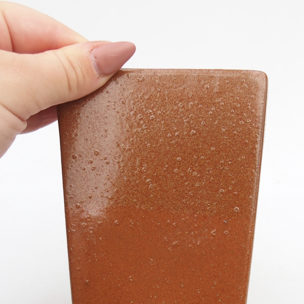 Ceramic bonsai bowl 9 x 9 x 12,5 cm, brown