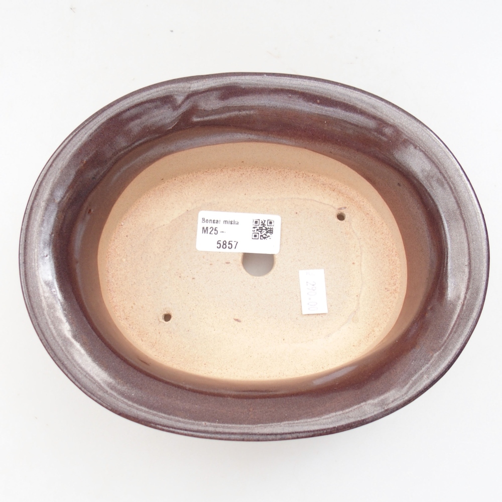 Ceramic bonsai bowl 19,5 x 16 x 6,5 cm, color brown