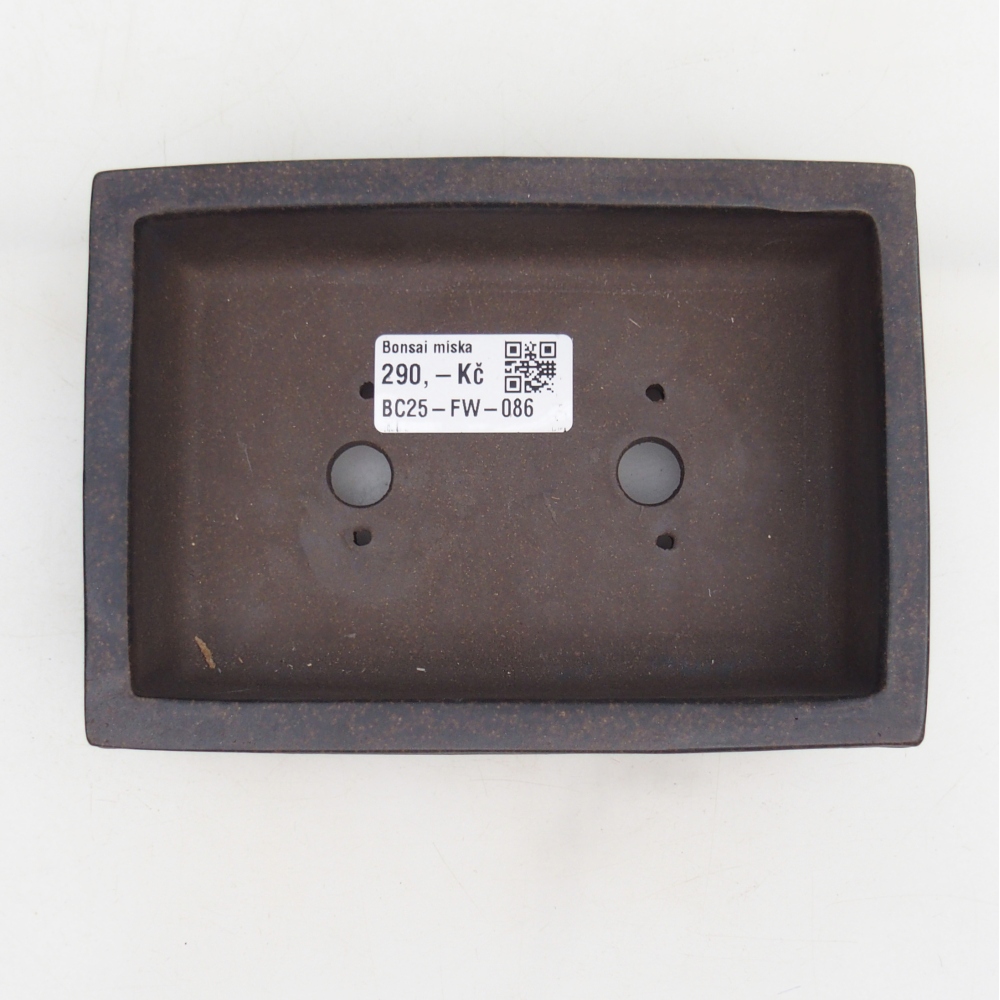 Ceramic bonsai bowl 15,5 x 11 x 4,5 cm, brownish ochre
