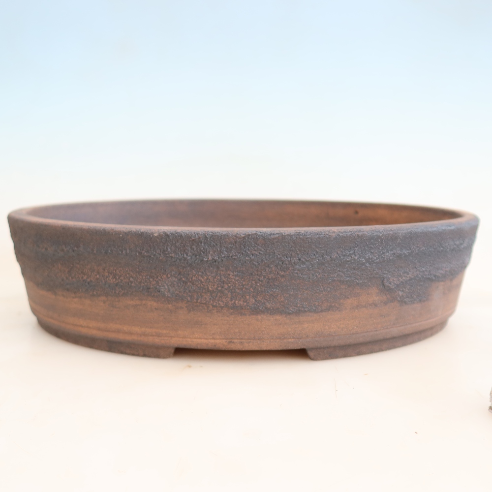 Ceramic bonsai pot, 38 x 30 x 8.5 cm, brown