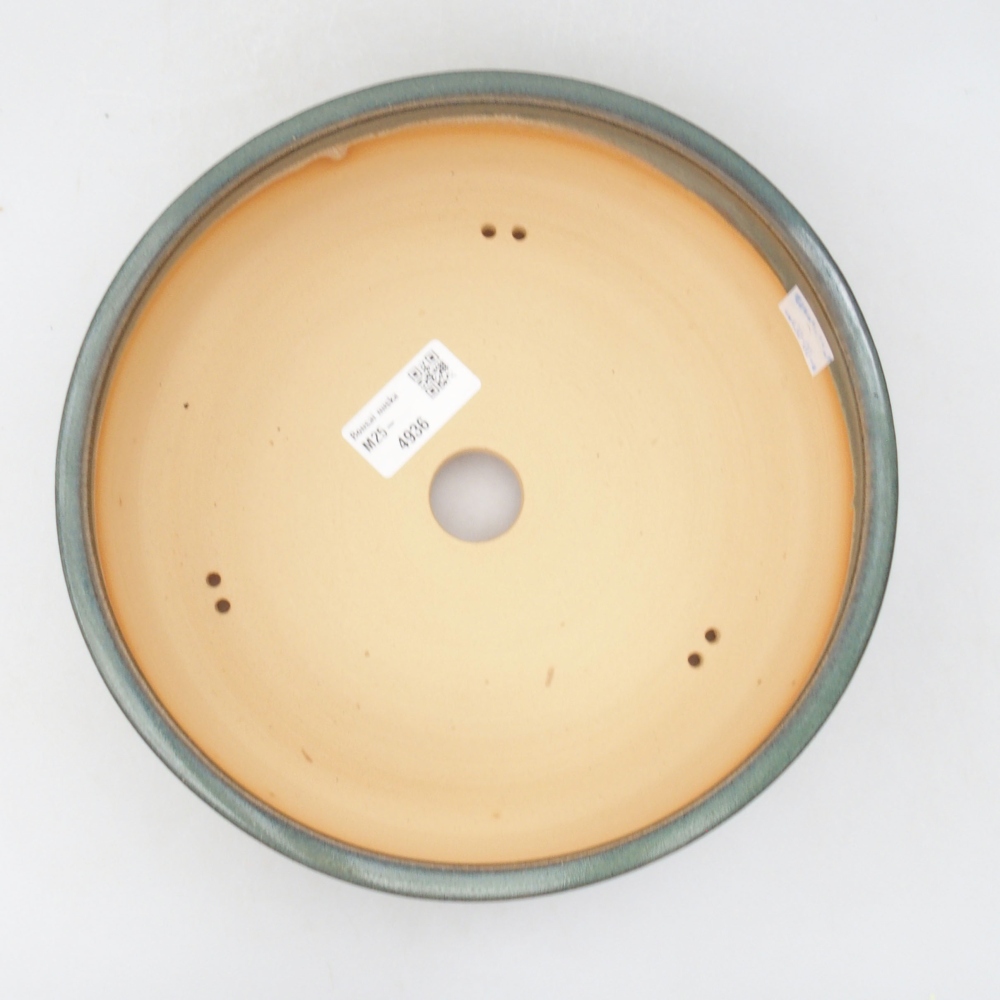 Ceramic bonsai bowl 21 x 21 x 5,5 cm, color green