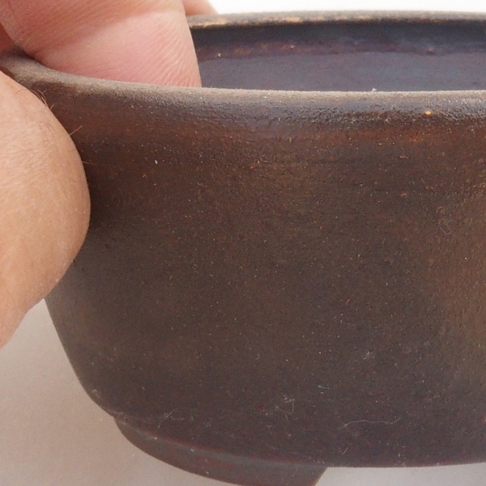 Ceramic bonsai bowl 10,5 x 9 x 4 cm, color brown