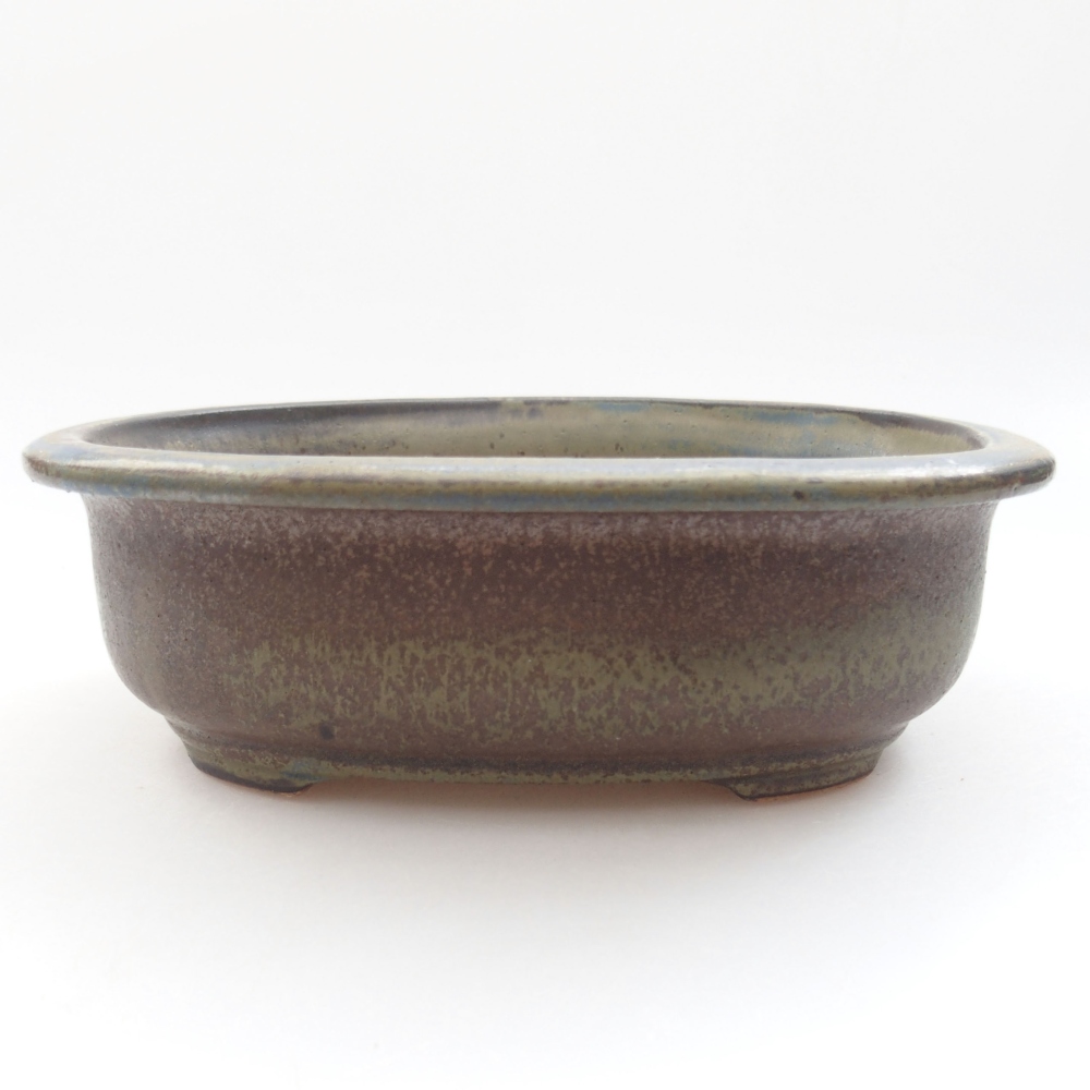 Ceramic bonsai bowl 18 x 15 x 6 cm, color brown