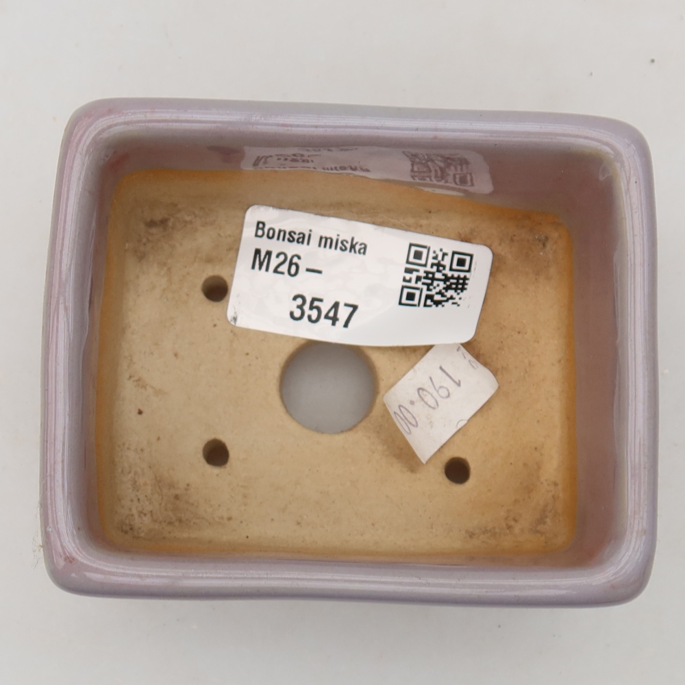Ceramic bonsai pot, 8.5 x 7 x 4 cm, purple