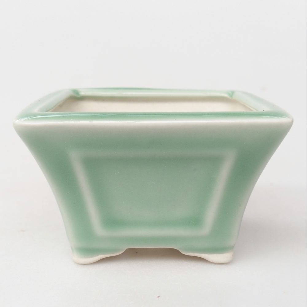 Ceramic bonsai bowl 8,5 x 8,5 x 5 cm, green