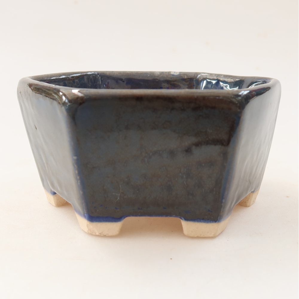 Ceramic bonsai pot, 10 x 9 x 5 cm, blue