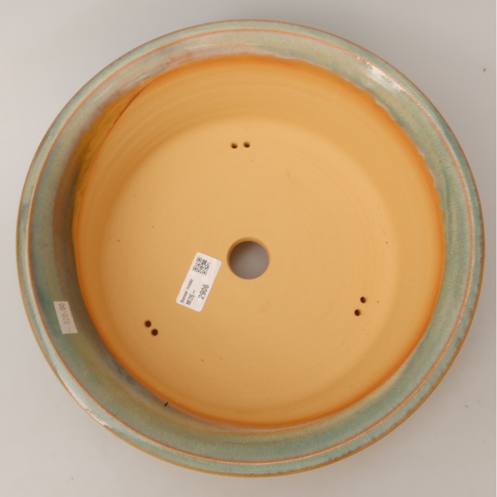 Ceramic bonsai pot, 29 x 29 x 9.5 cm, green