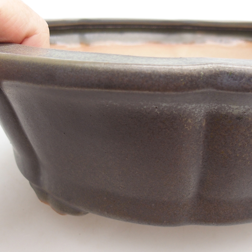 Ceramic bonsai bowl 26 x 26 x 8 cm, green