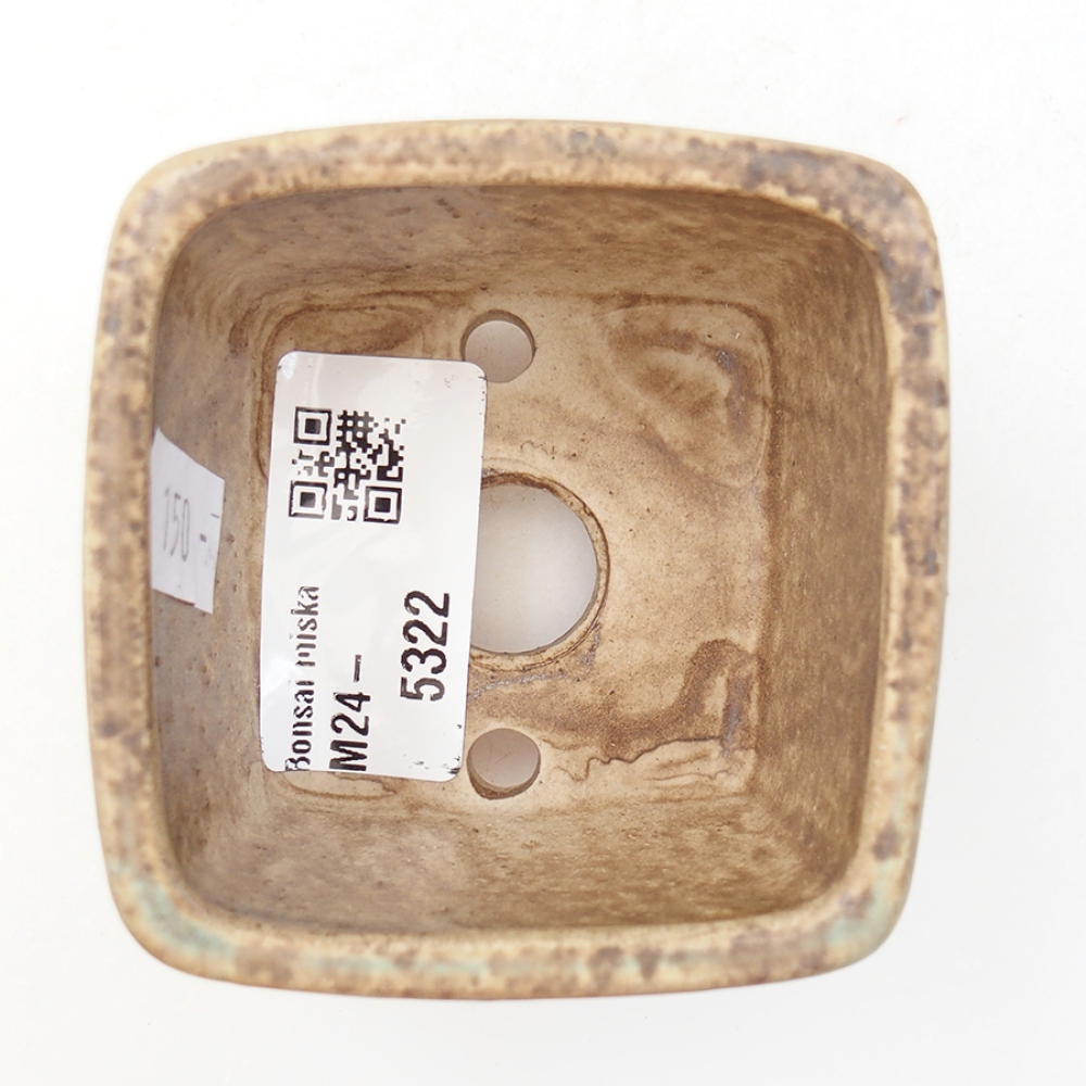 Ceramic bonsai bowl 6 x 6 x 4,5 cm, green color
