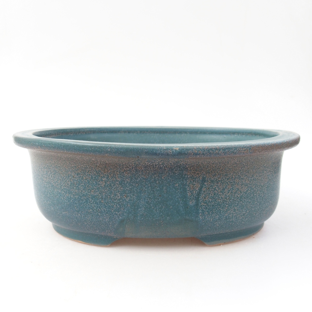 Ceramic bonsai bowl 23 x 19 x 8 cm, color blue