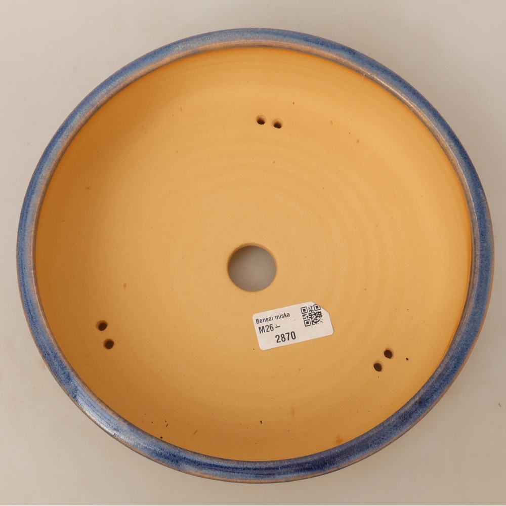 Ceramic bonsai pot, 23 x 23 x 6.5 cm, blue