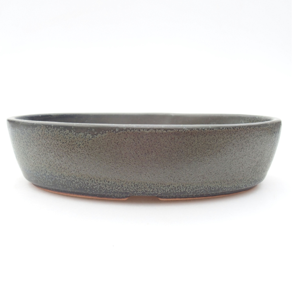 Ceramic bonsai bowl  18,5 x 13,5 x 4,5 cm, color gray