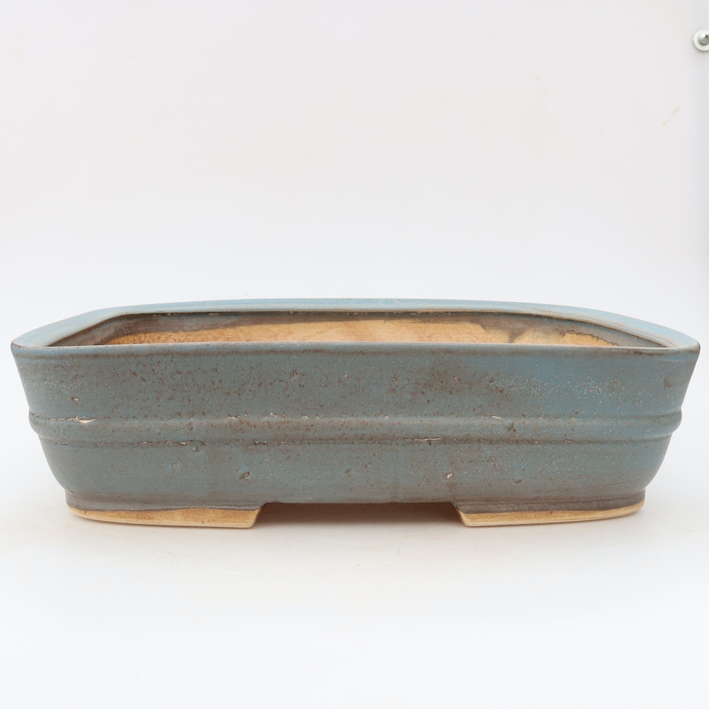 Ceramic bonsai pot, 29 x 23.5 x 7.5 cm, blue