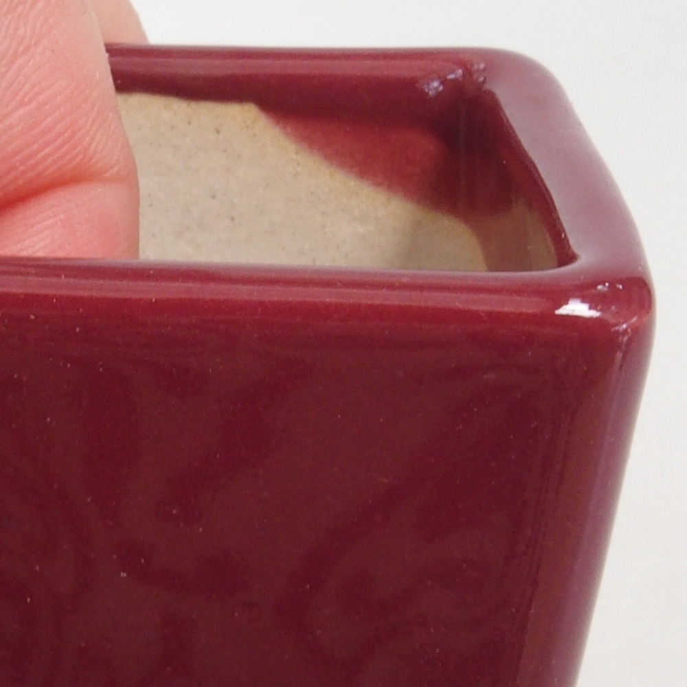 Mini bonsai bowl 4,5 x 4,5 x 4,5 cm, color burgundy