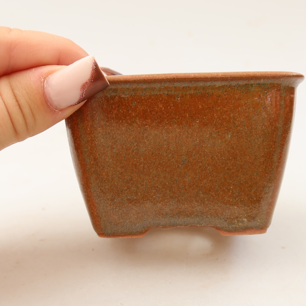 Ceramic bonsai bowl 8,5 x 8,5 x 5,5 cm, brown