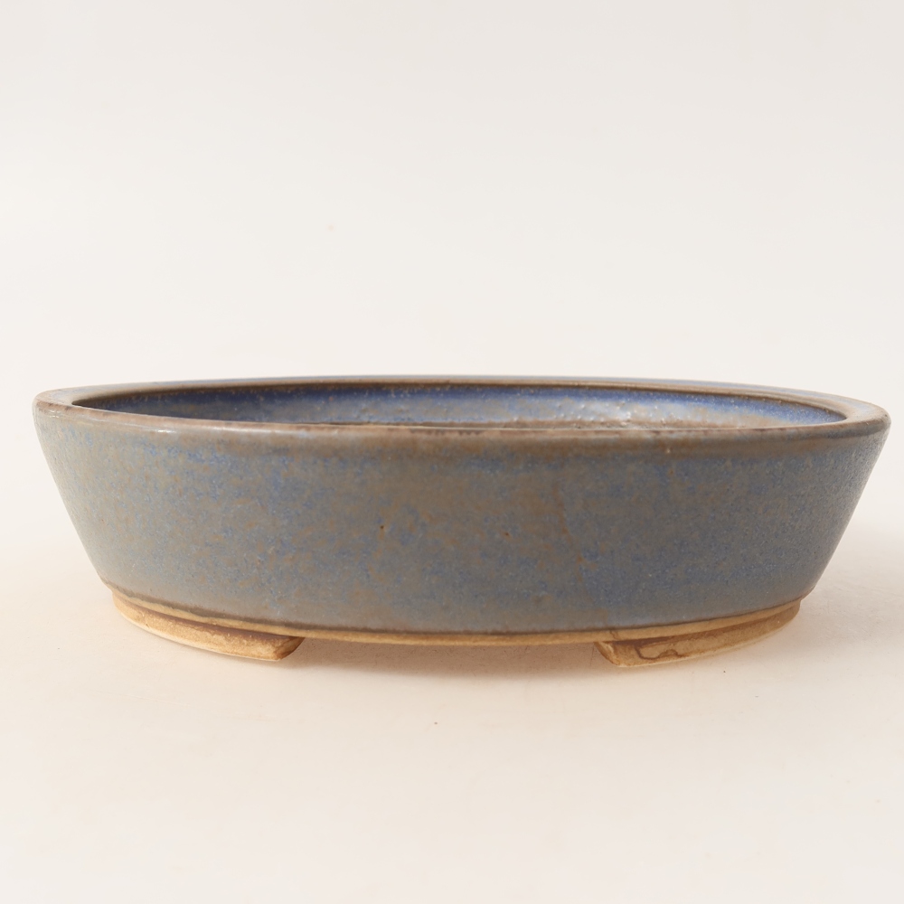 Ceramic bonsai bowl 18,5 x 16,5 x 4,5 cm, colour blue