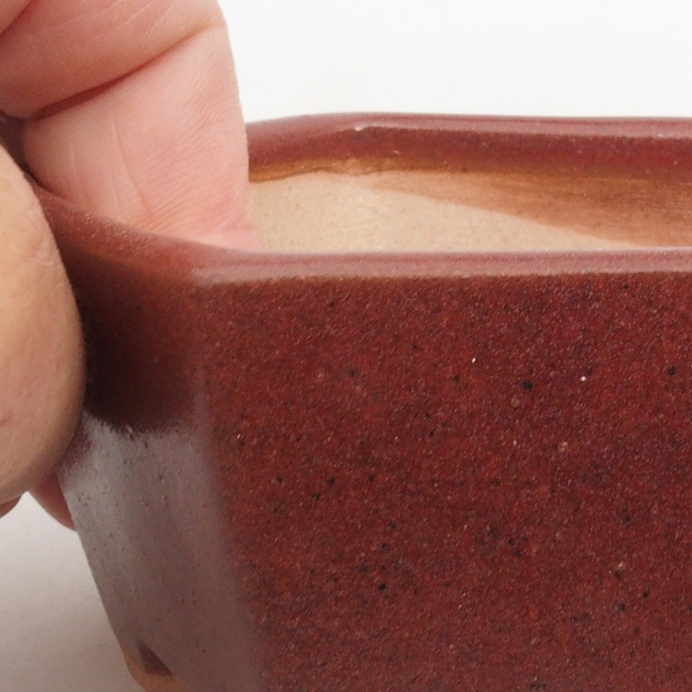 Ceramic bonsai bowl 9,5 x 9 x 4,5 cm, color brown