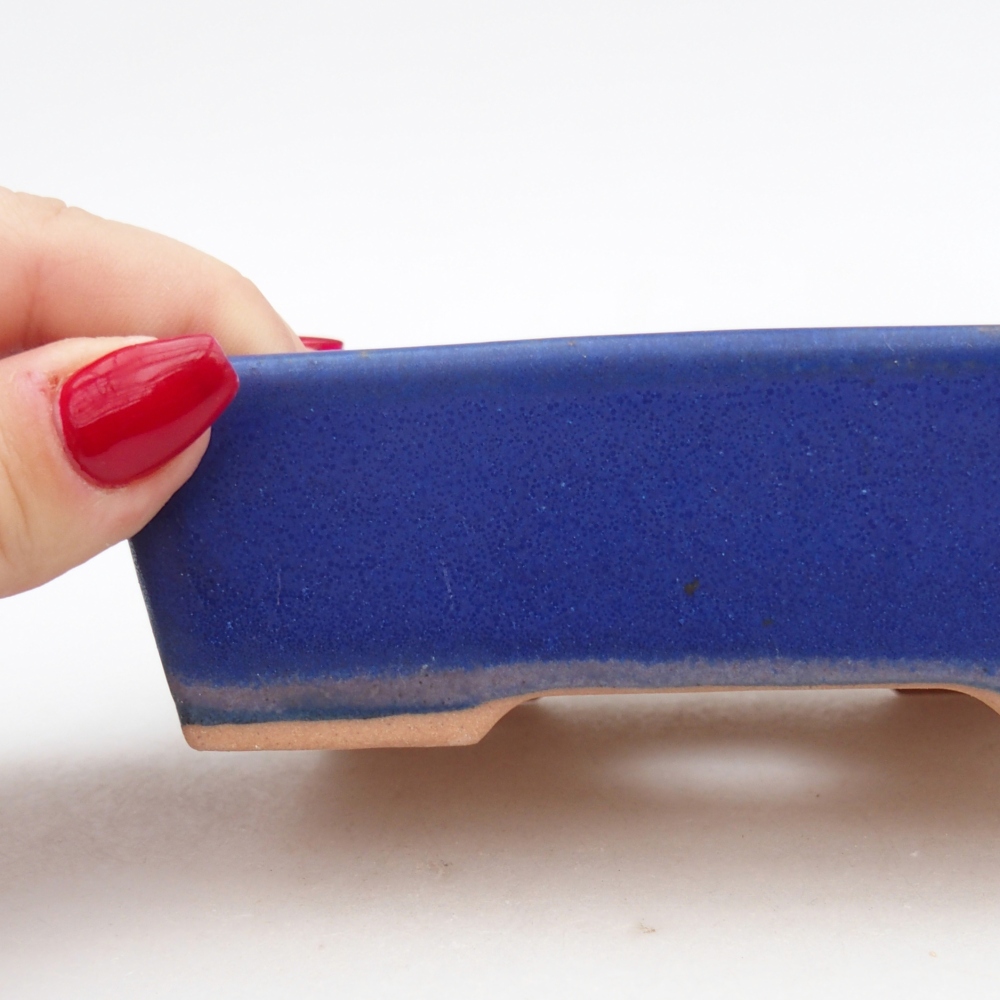 Ceramic bonsai bowl 11,5 x 9,5 x 6 cm, colour blue