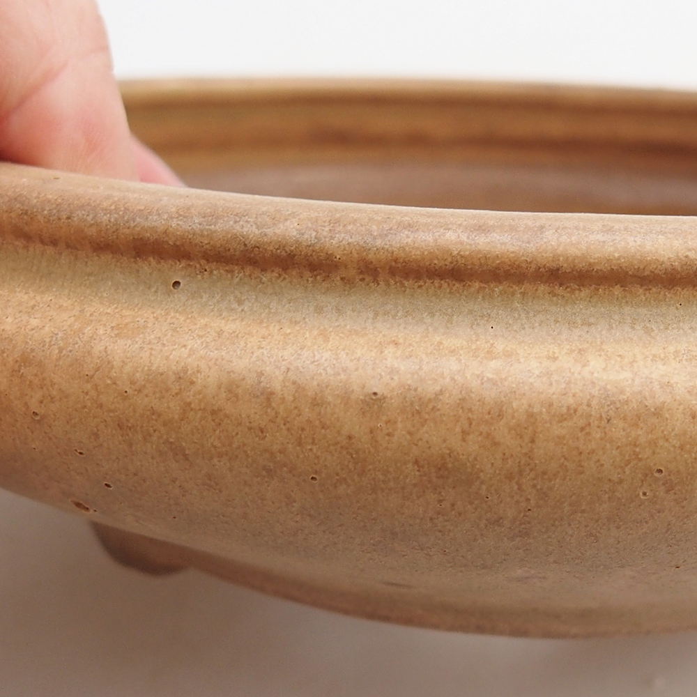 Ceramic bonsai bowl 15 x 15 x 4,5 cm, beige