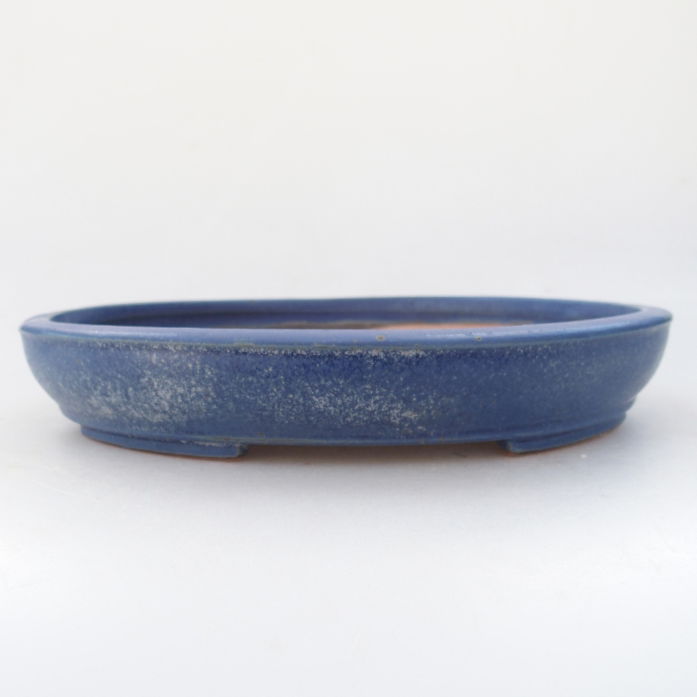 Ceramic bonsai bowl 24 x 19,5 x 4 cm, colour blue
