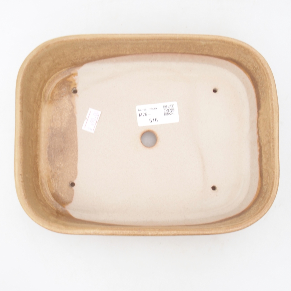 Ceramic bonsai bowl 22,5 x 17 x 6 cm, colour beige