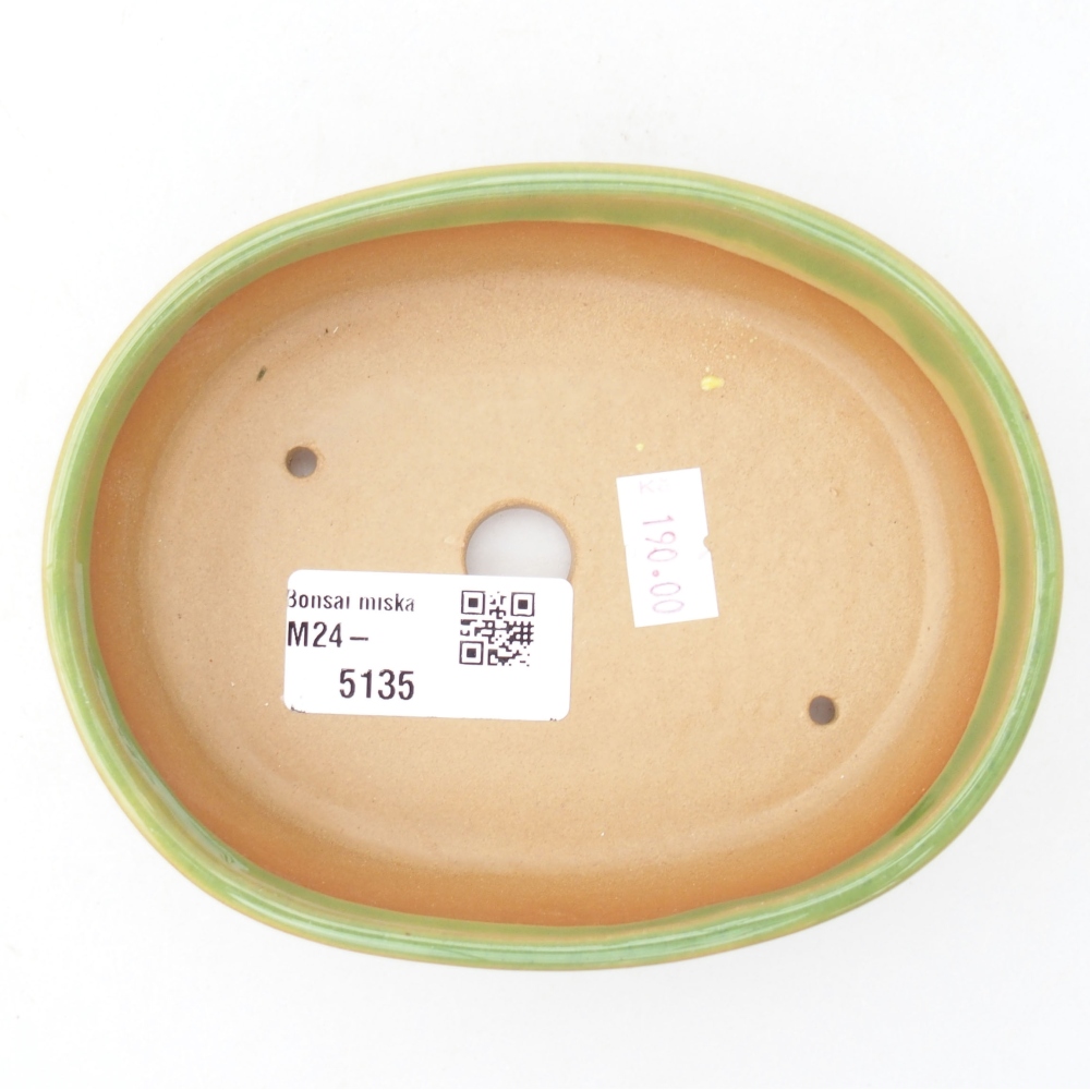 Ceramic bonsai bowl  12,5 x 10 x 3,5 cm, color green