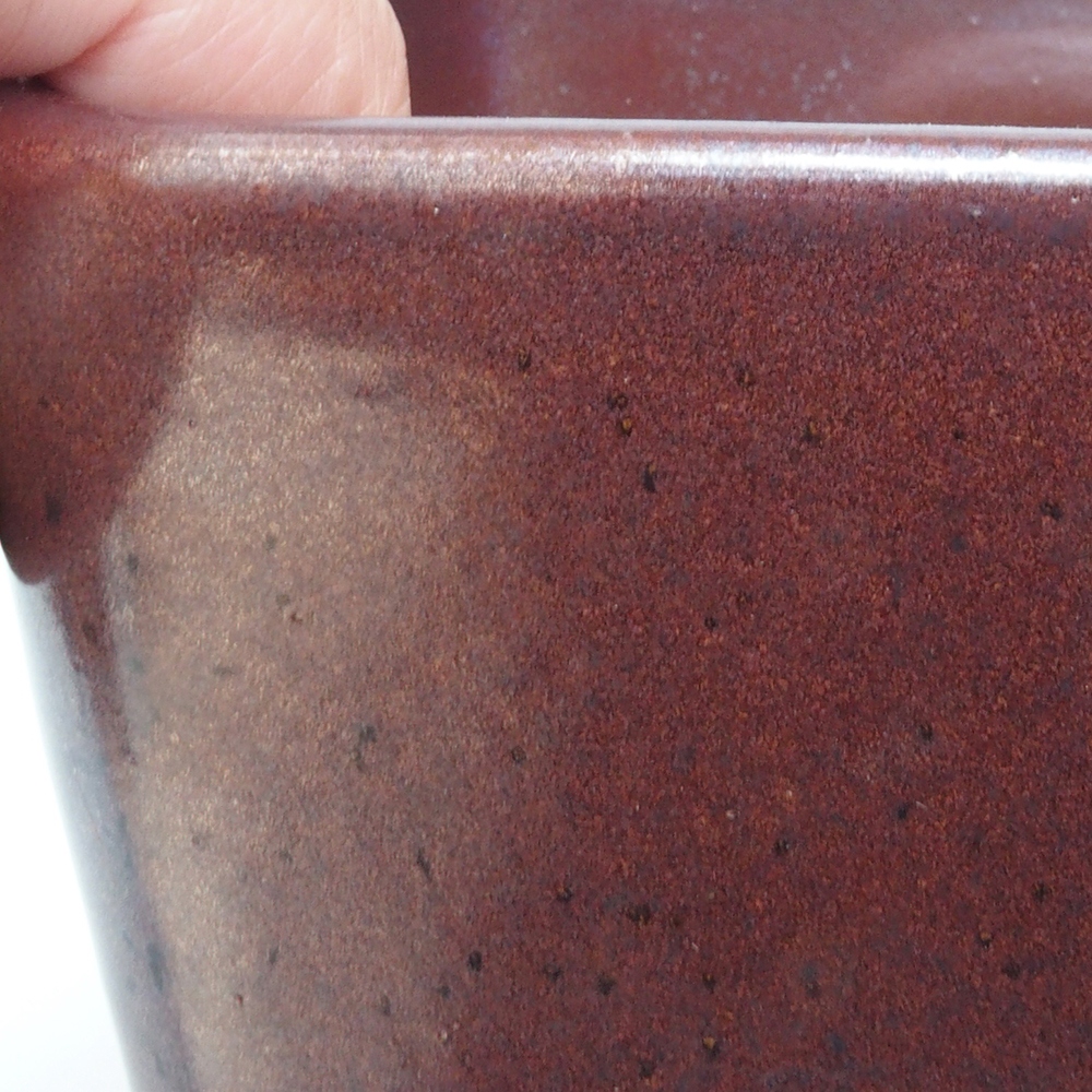 Ceramic bonsai bowl 13,5 x 13,5 x 14,5 cm, color brown