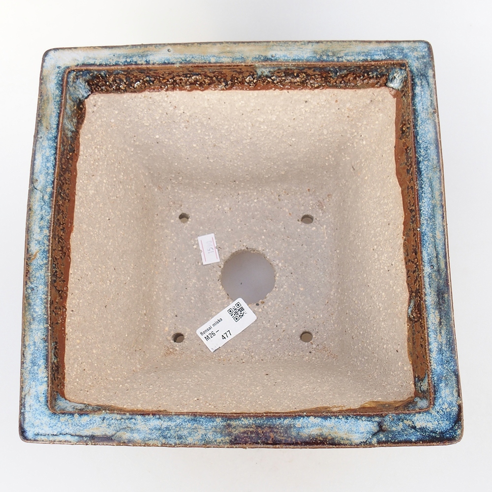 Ceramic bonsai bowl 24 x 24 x 14 cm, brown