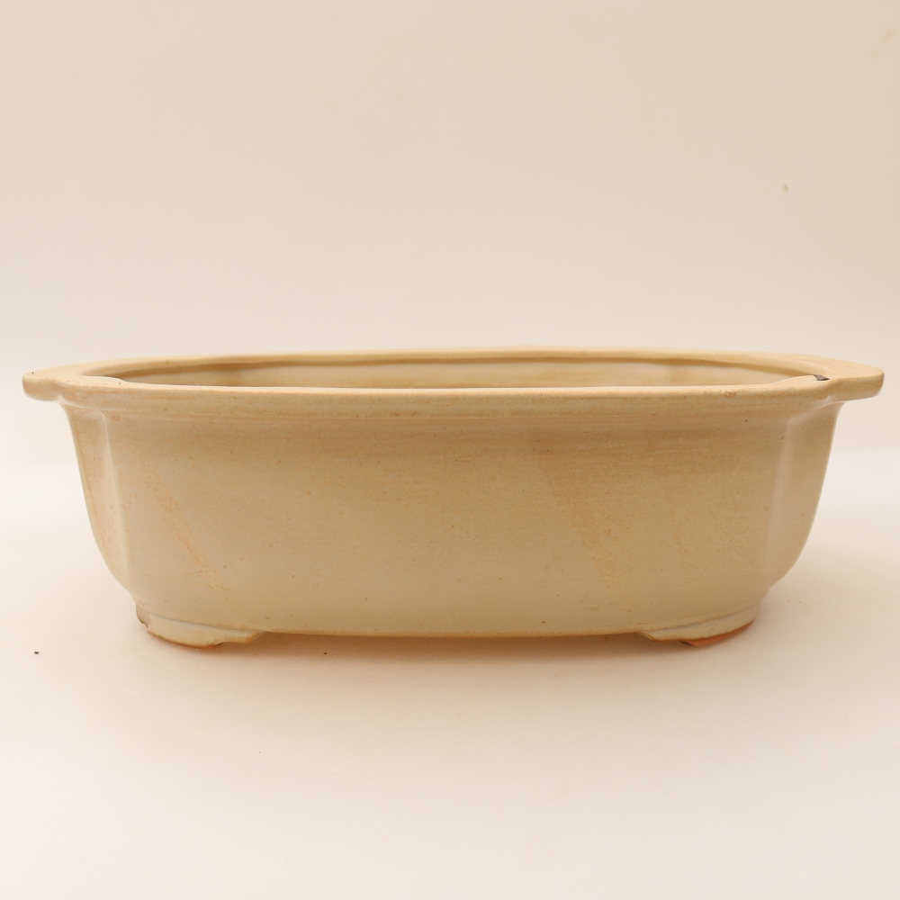 Ceramic bonsai pot, 24.5 x 21 x 7.5 cm, beige