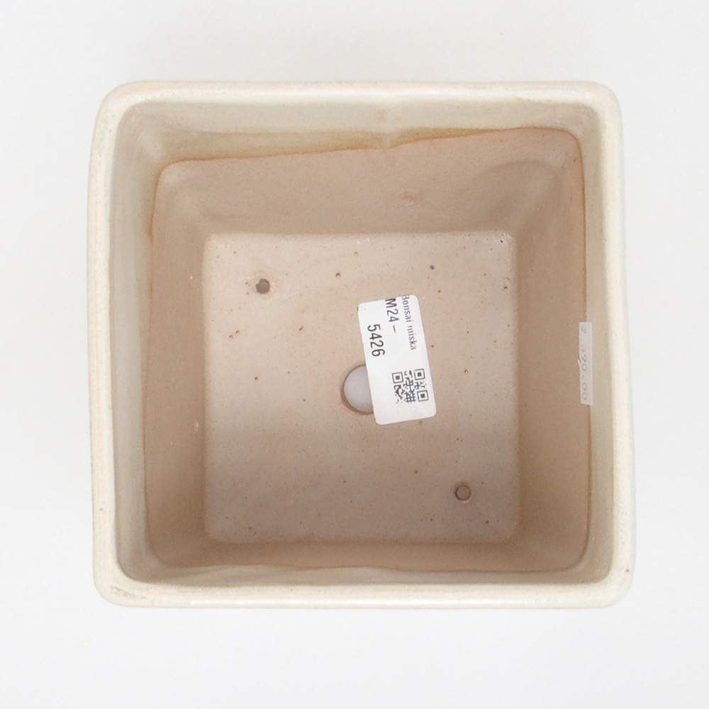 Ceramic bonsai bowl 13 x 13 x 13,5 cm, color beige