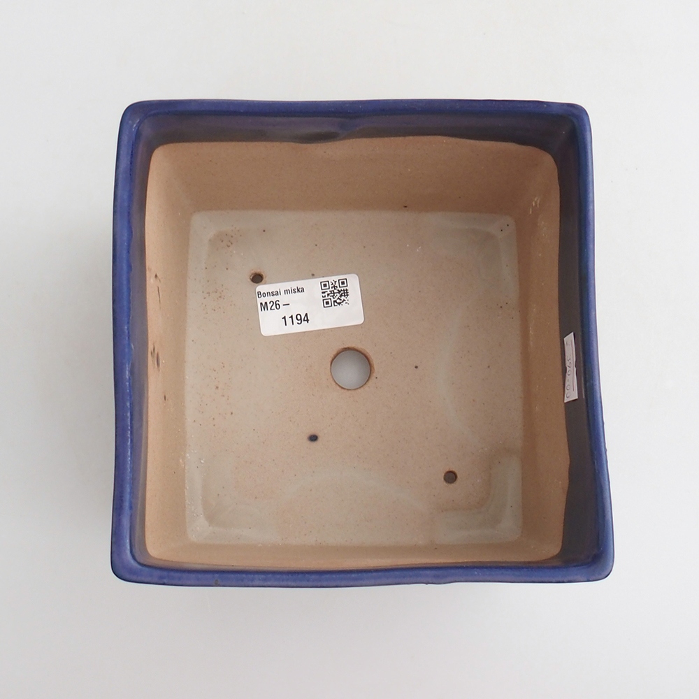 Ceramic bonsai bowl 15 x 15 x 10,5 cm, colour blue