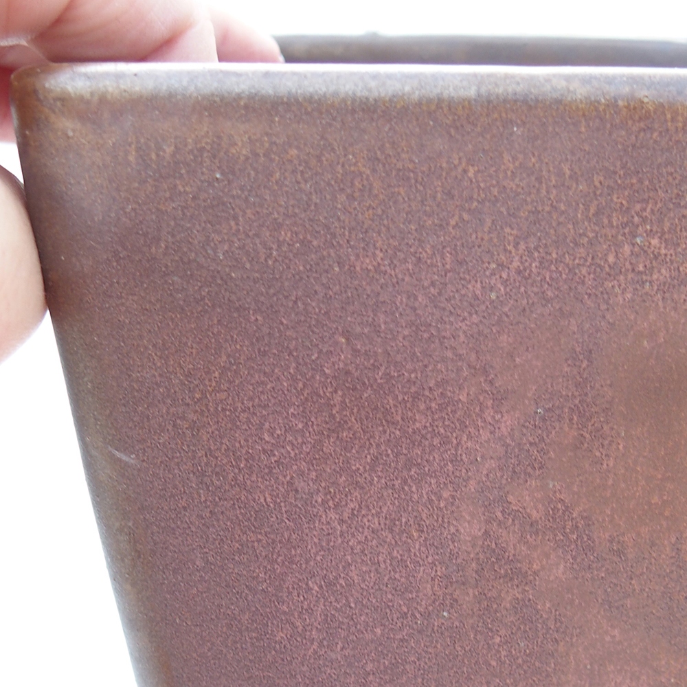 Ceramic bonsai bowl 15 x 15 x 19 cm, brown