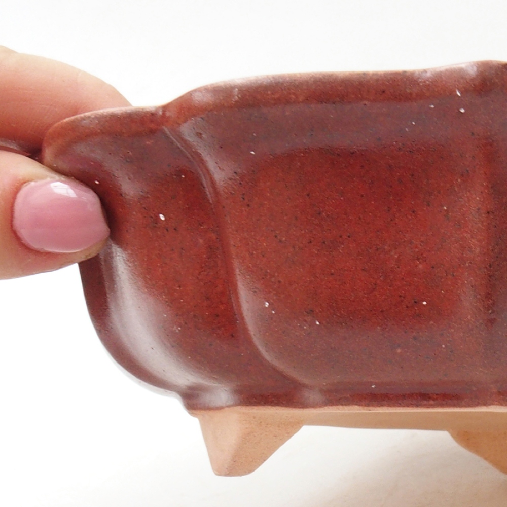 Ceramic bonsai bowl 18 x 18 x 5 cm, color pink