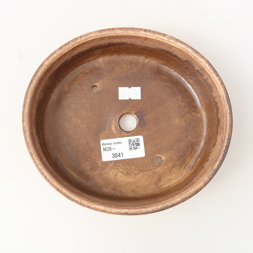 Ceramic bonsai pot, 17.5 x 16 x 4.5 cm, pink