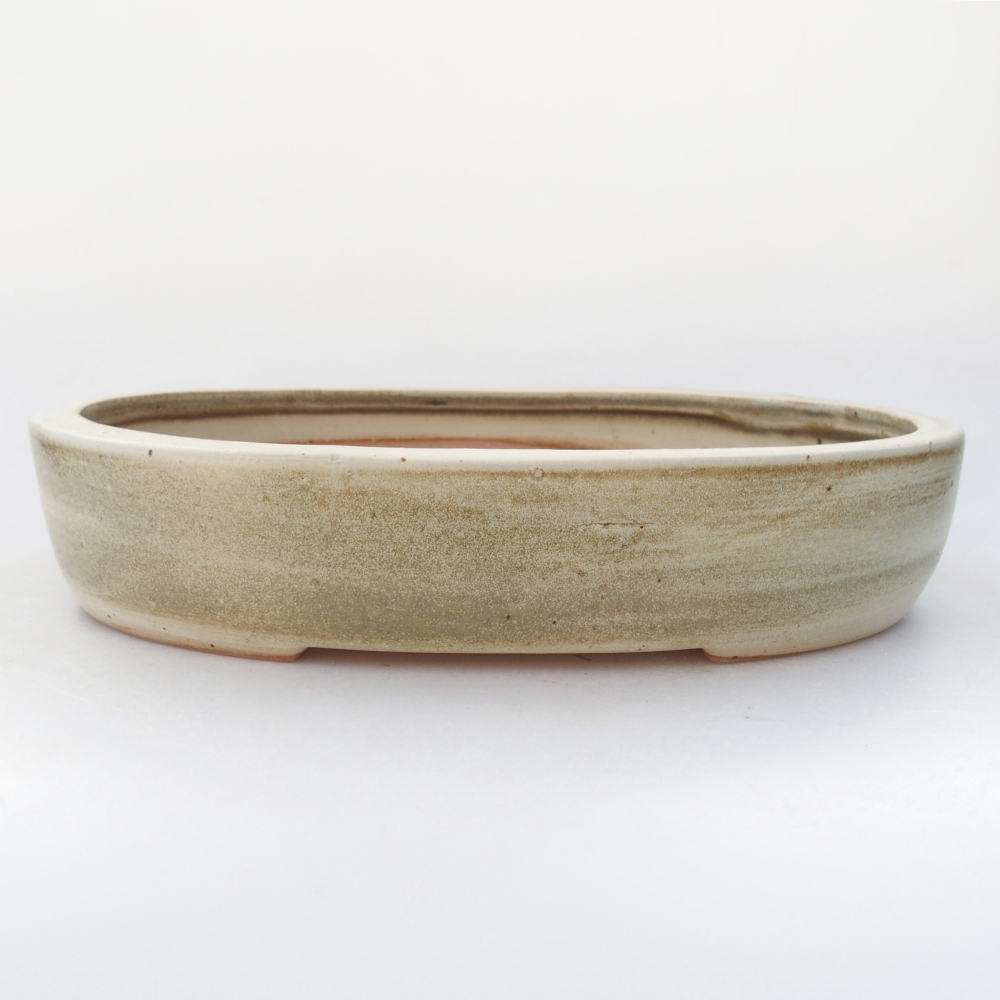 Ceramic bonsai bowl 27 x 21 x 5 cm, green