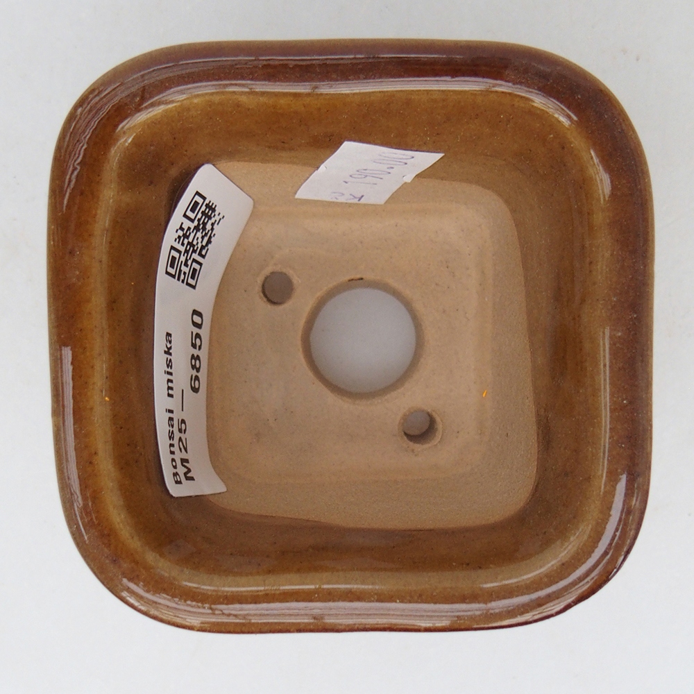 Ceramic bonsai bowl 6,5 x 6,5 x 4,5 cm, brown