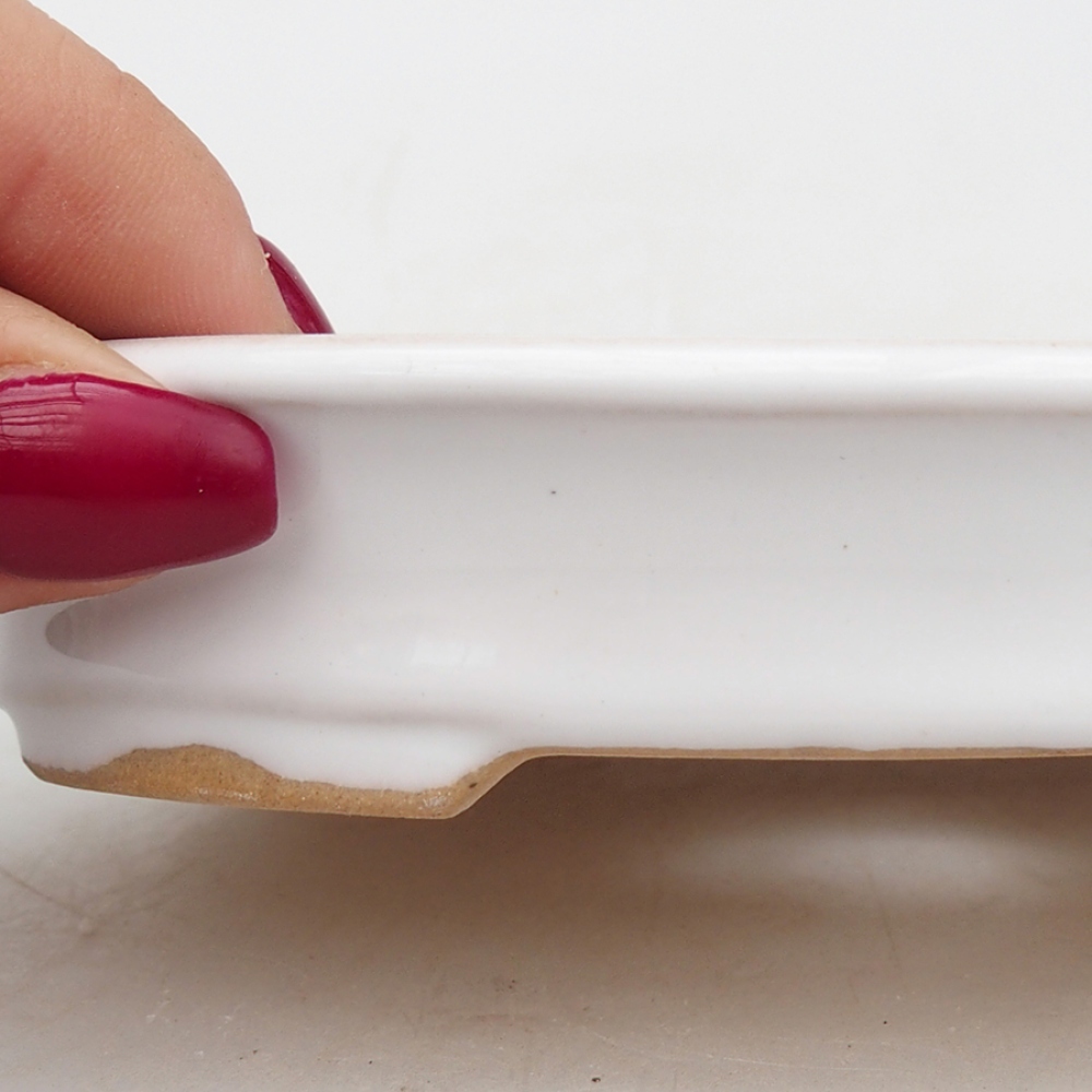 Ceramic bonsai bowl 13 x 11 x 2,5 cm, color white