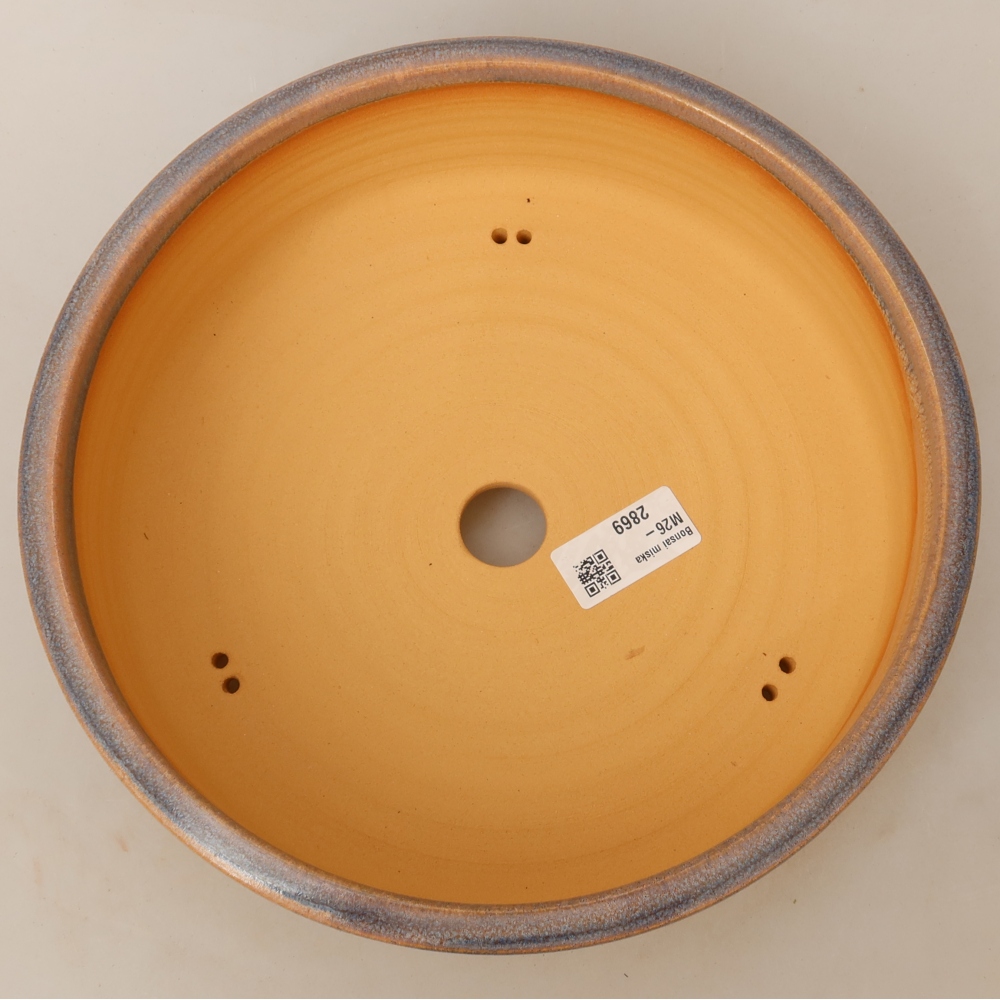 Ceramic bonsai pot, 24 x 24 x 7.5 cm, blue
