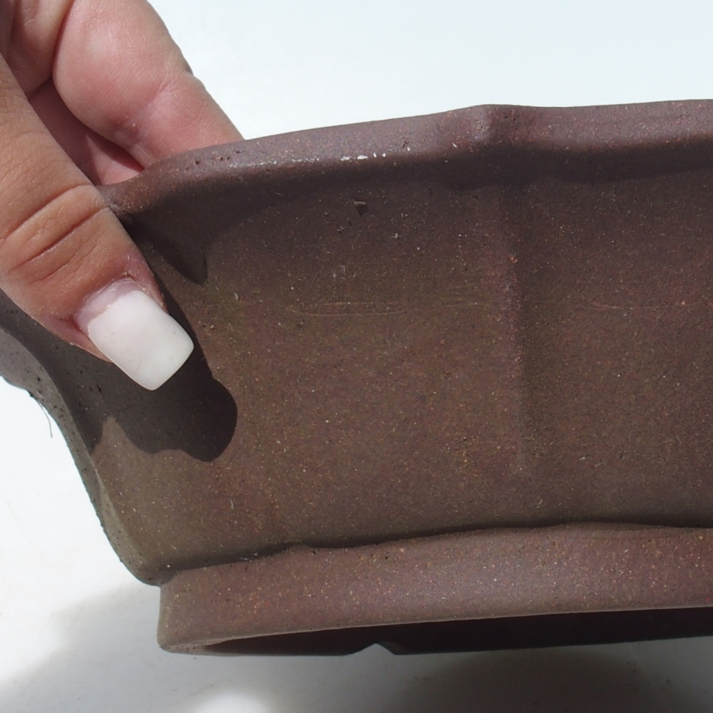 Bonsai bowl 24 x 24 x 7 cm birch brown