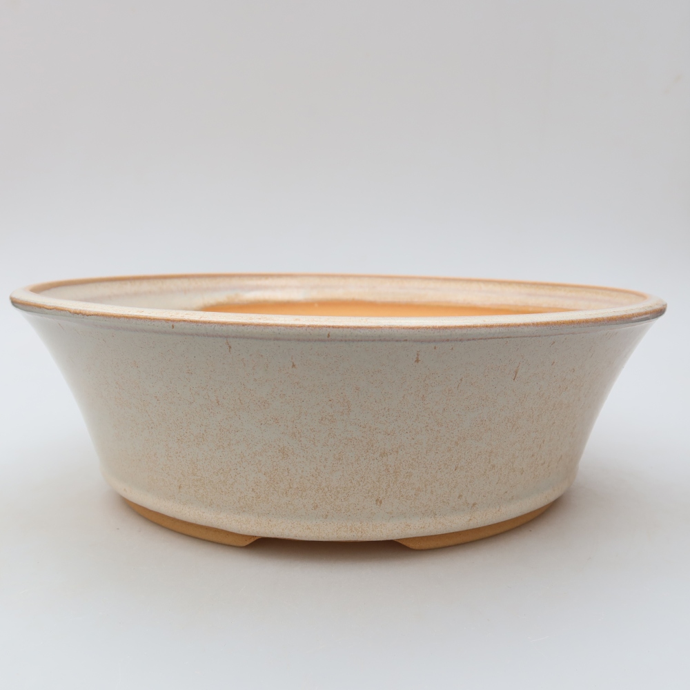 Ceramic bonsai pot, 27 x 27 x 8 cm, beige