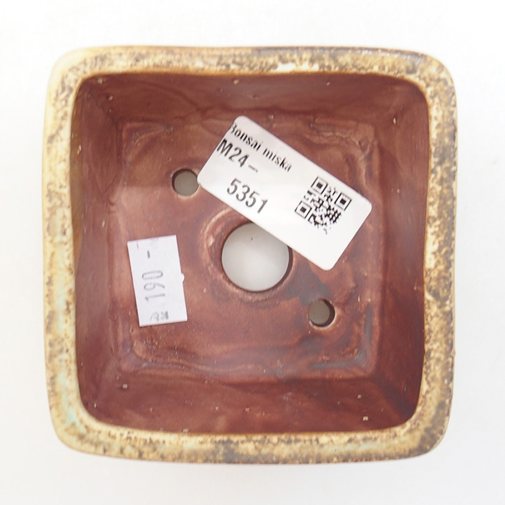 Ceramic bonsai bowl 8,5 x 8,5 x 5,5 cm, color green